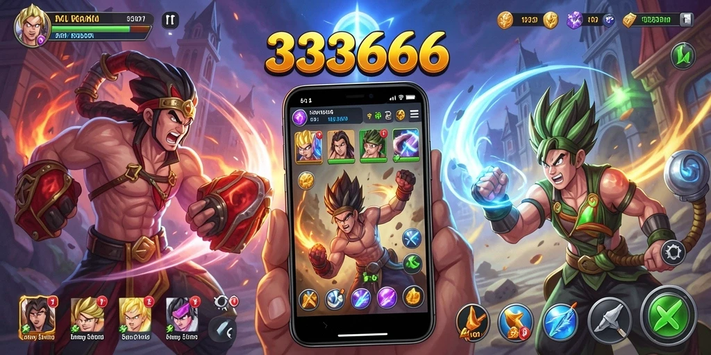Tangkapan layar menunjukkan aksi mendebarkan dalam game 333666.
