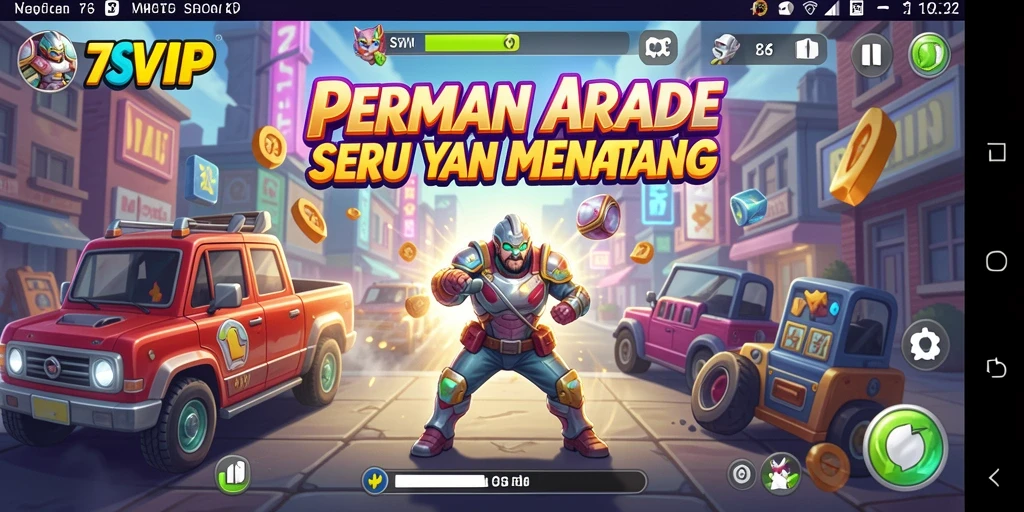 Screenshot menampilkan gameplay seru 7SVIP dengan tantangan arcade.