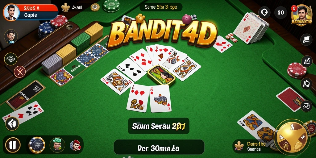 Screenshot gameplay BANDIT4D yang menampilkan keseruan bermain Gaple.