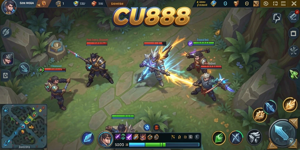 Tampilan gameplay seru di CU888 dengan karakter bertarung.