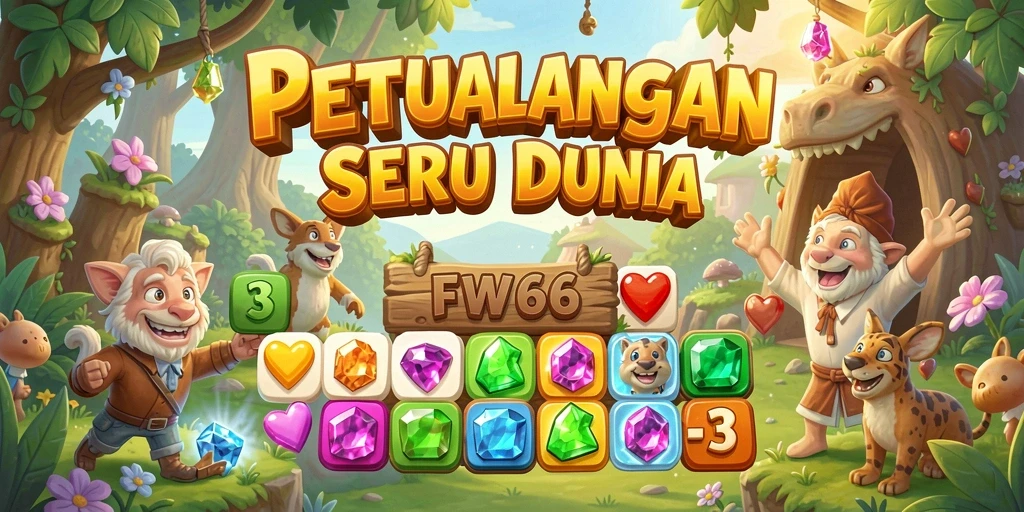 Screenshot gameplay FW66 menampilkan kombinasi match-3 yang memukau.