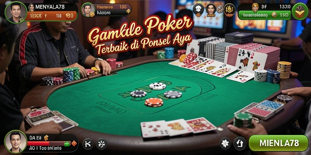 Tampilan gameplay Poker yang mendebarkan dan interaktif di MENYALA78.