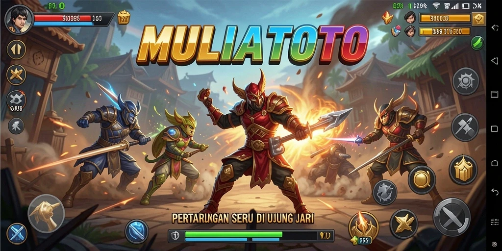 Tangkapan layar menunjukkan aksi pertarungan seru di MULIATOTO.