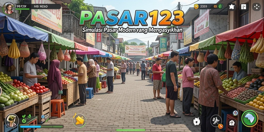 Screenshot PASAR123 menunjukkan pengalaman seru berbelanja di pasar virtual.