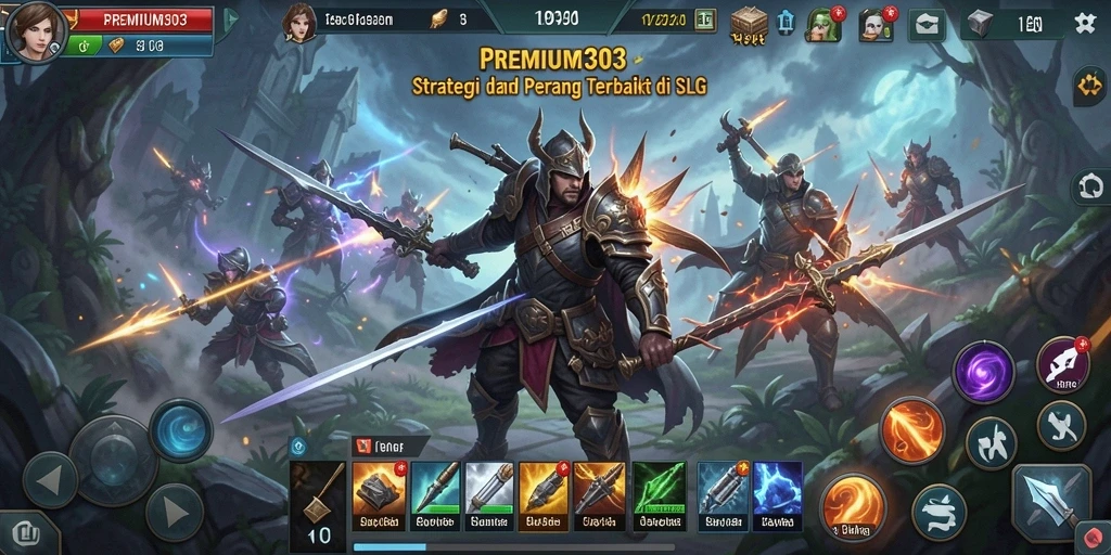 Tangkapan layar utama menunjukkan aksi pertempuran di PREMIUM303.