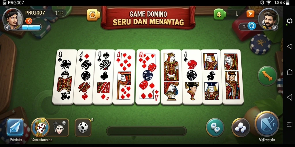 Tangkapan layar utama PRG007 menampilkan gameplay domino yang seru.