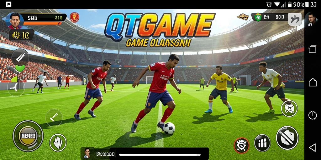 Tampilan gameplay QTGAME yang seru dan kompetitif di arena olahraga.