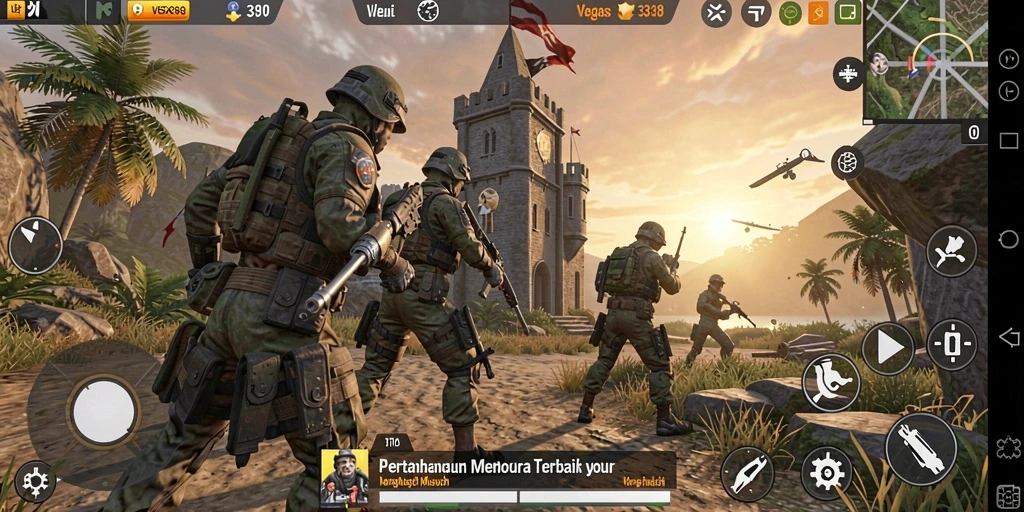 Screenshot menunjukkan gameplay seru dan menegangkan dari Tower Defense