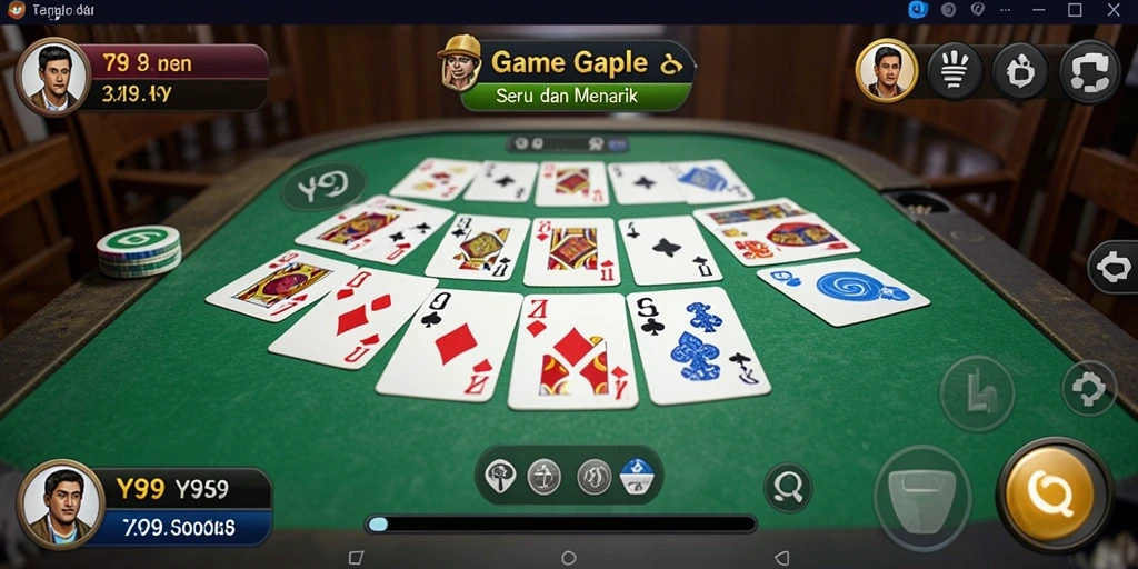 Tangkapan layar gameplay Y89 yang seru saat bermain Gaple.
